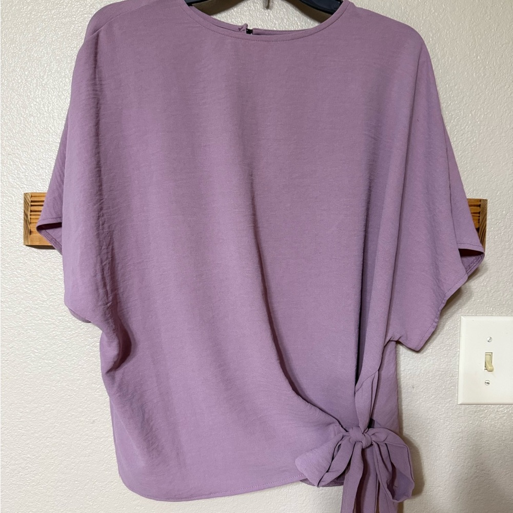 SHEIN Lilac Tie-Front Blouse